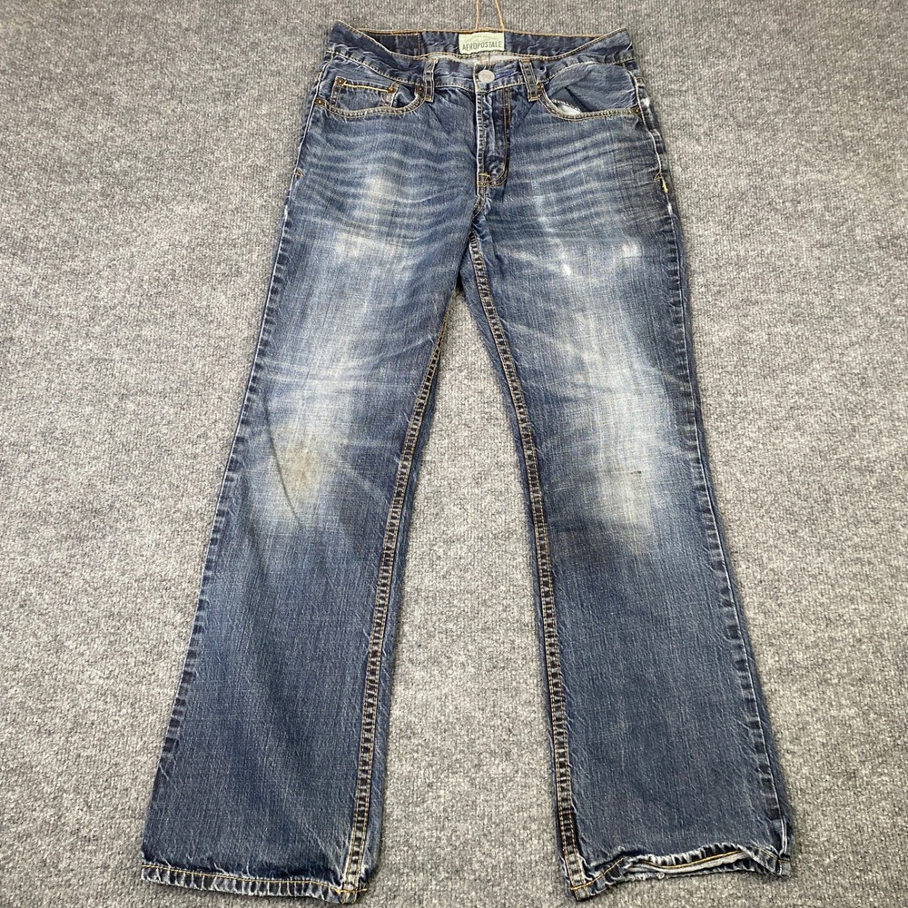 Aeropostale Driggs Slim Bootcut Jeans Mens 29x30 Blue Medium Wash Denim Cotton